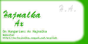 hajnalka ax business card